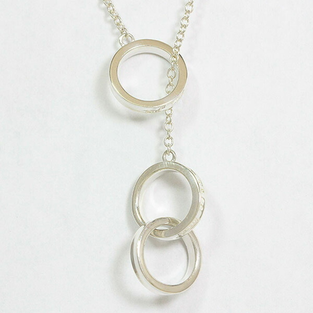 Tiffany Interlocking Circle Lariat Necklace Silver - image 1